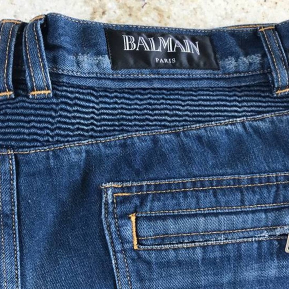 BALMAIN

Distressed Blue Denim